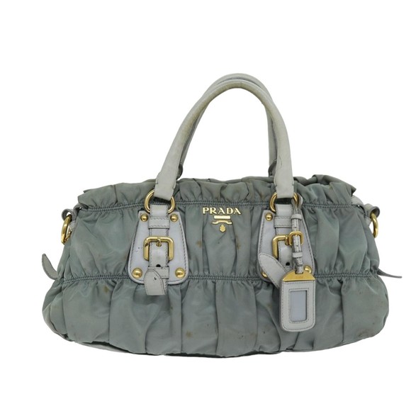 PRADA Hand Bag Nylon 2way Green Auth 74635 - Picture 13 of 16